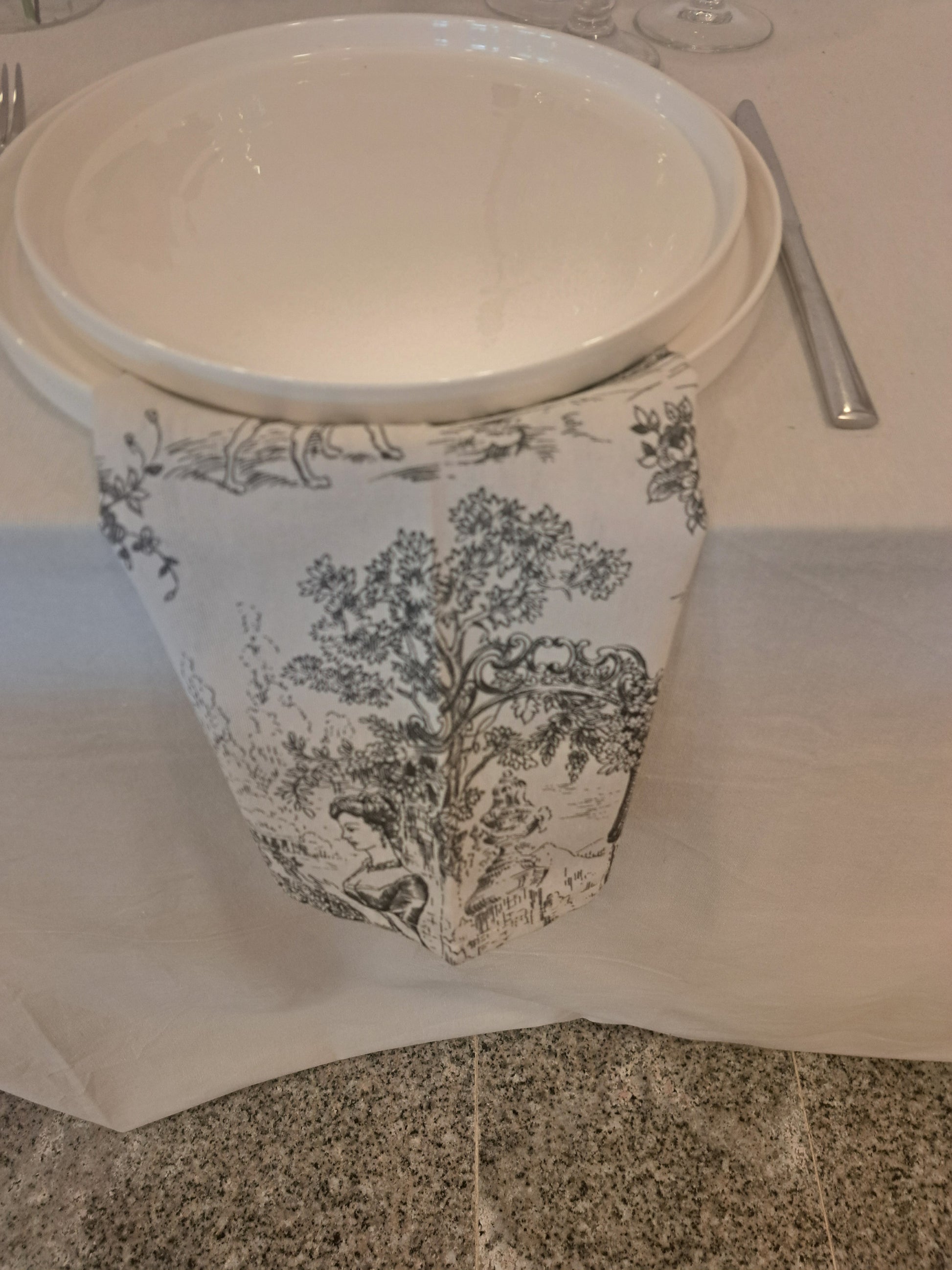 Guardanapo Toile de Jouy Preto