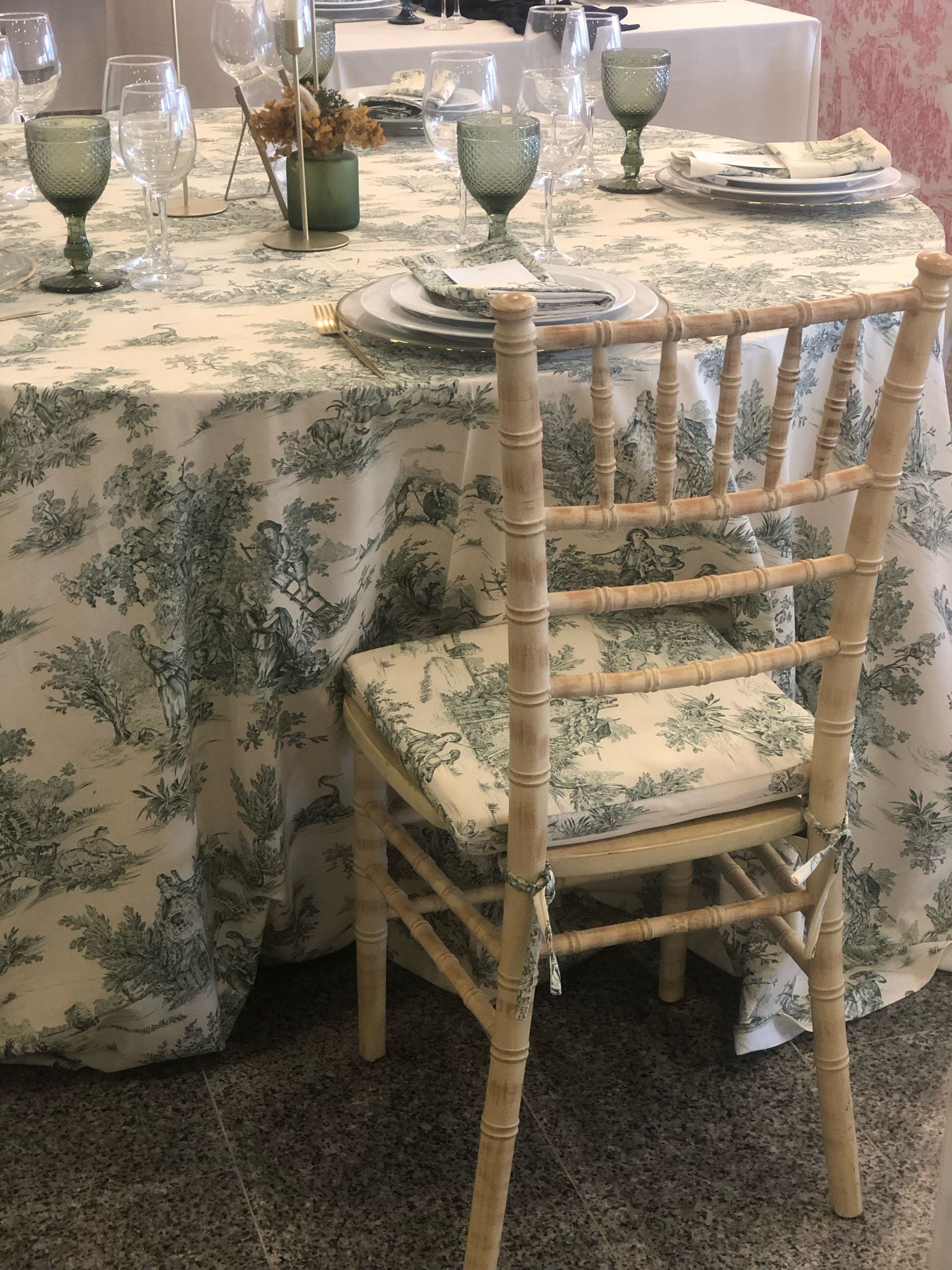 Toalha Toile de Jouy Verde