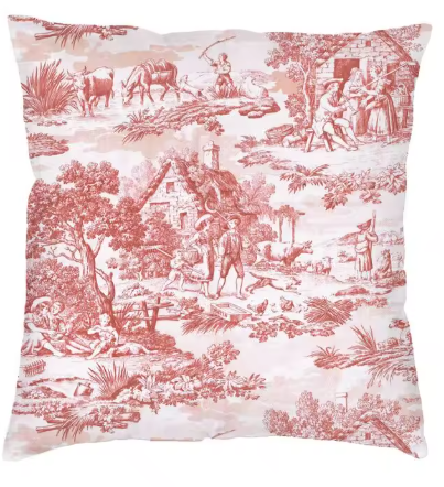 Almofada Toile de Jouy Vermelha
