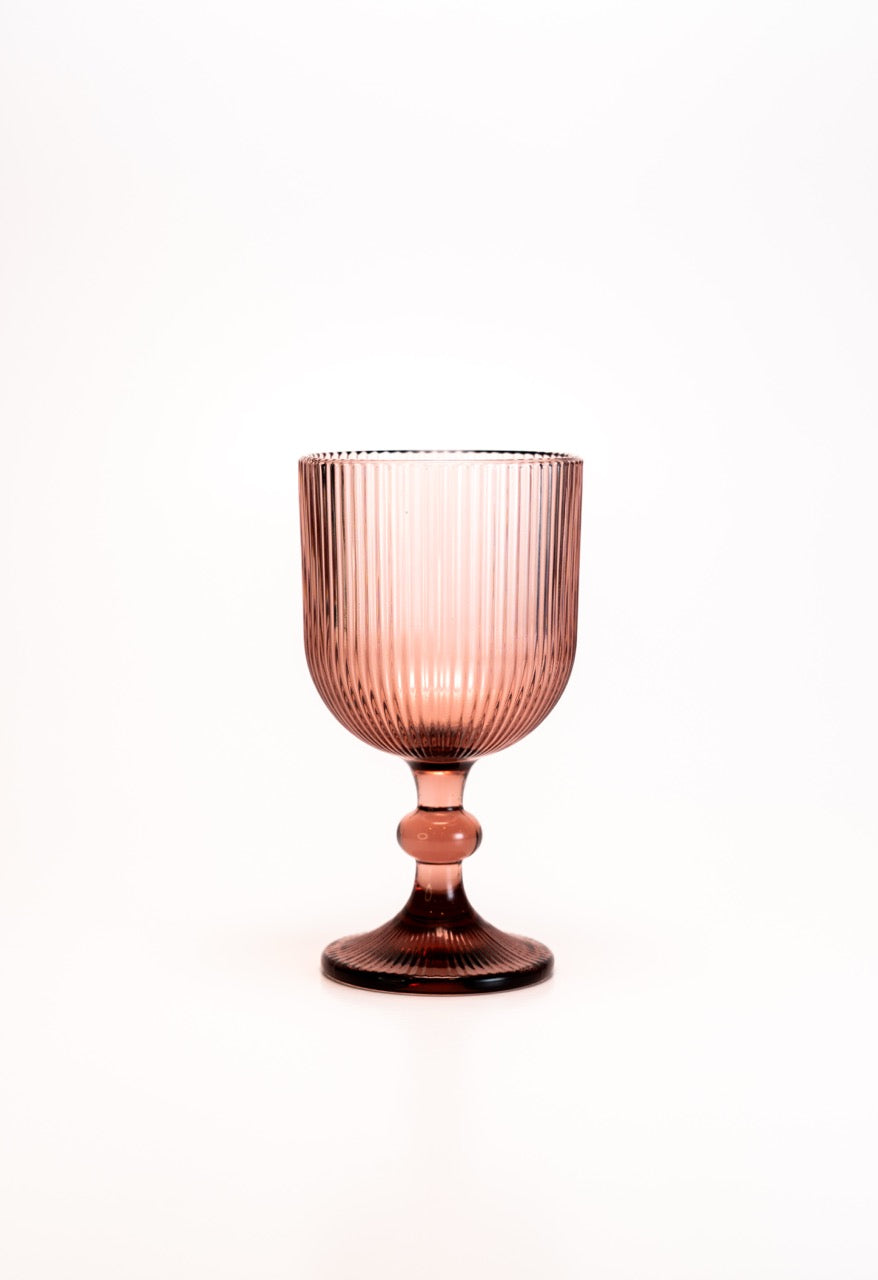 Copo de Riscas com pé Rosa Velho