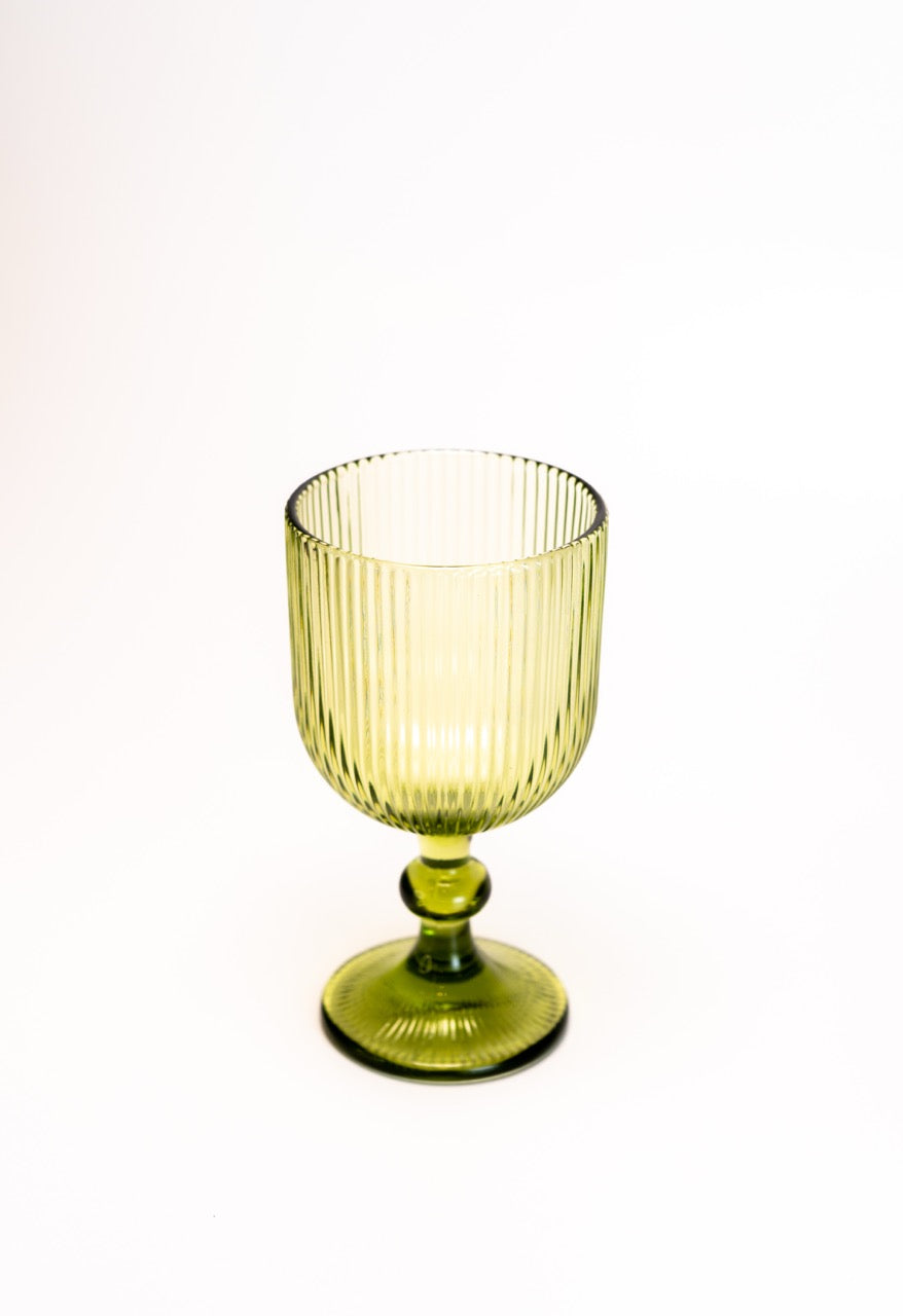 Copo de Riscas com pé Verde Azeitona