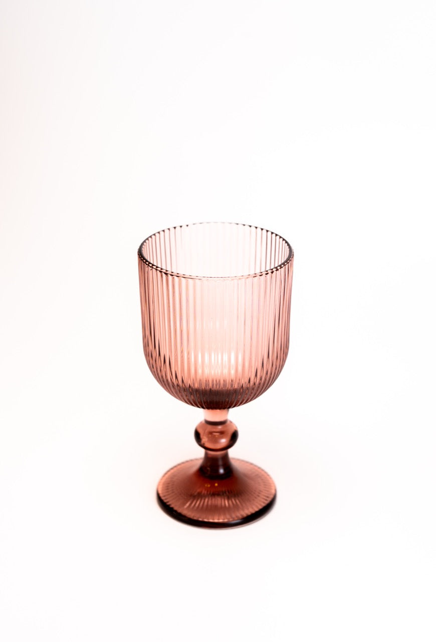 Copo de Riscas com pé Rosa Velho