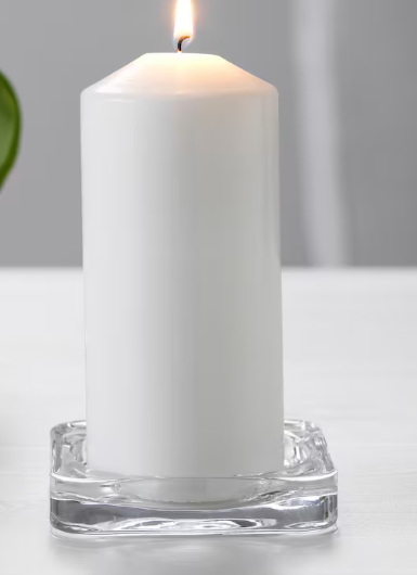 Porta Velas de vidro base quadrada