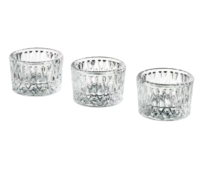 Porta Velas  t-light vidro com padrão