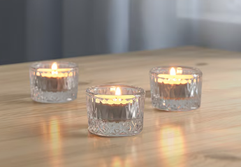 Porta Velas  t-light vidro com padrão