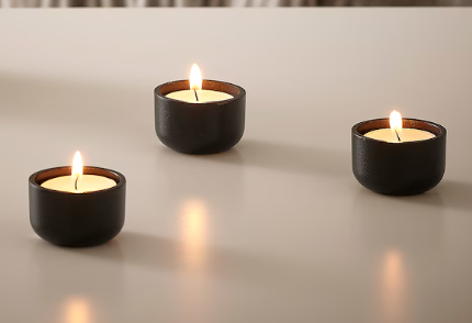 Porta Velas  t-light Preto