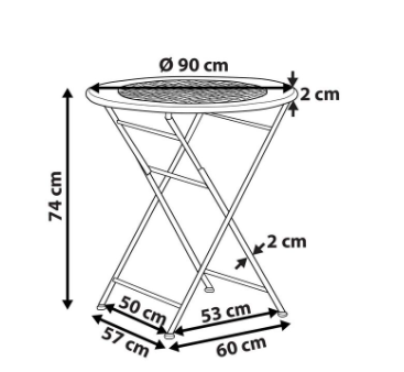 Mesa metal branco creme ø 90 cm