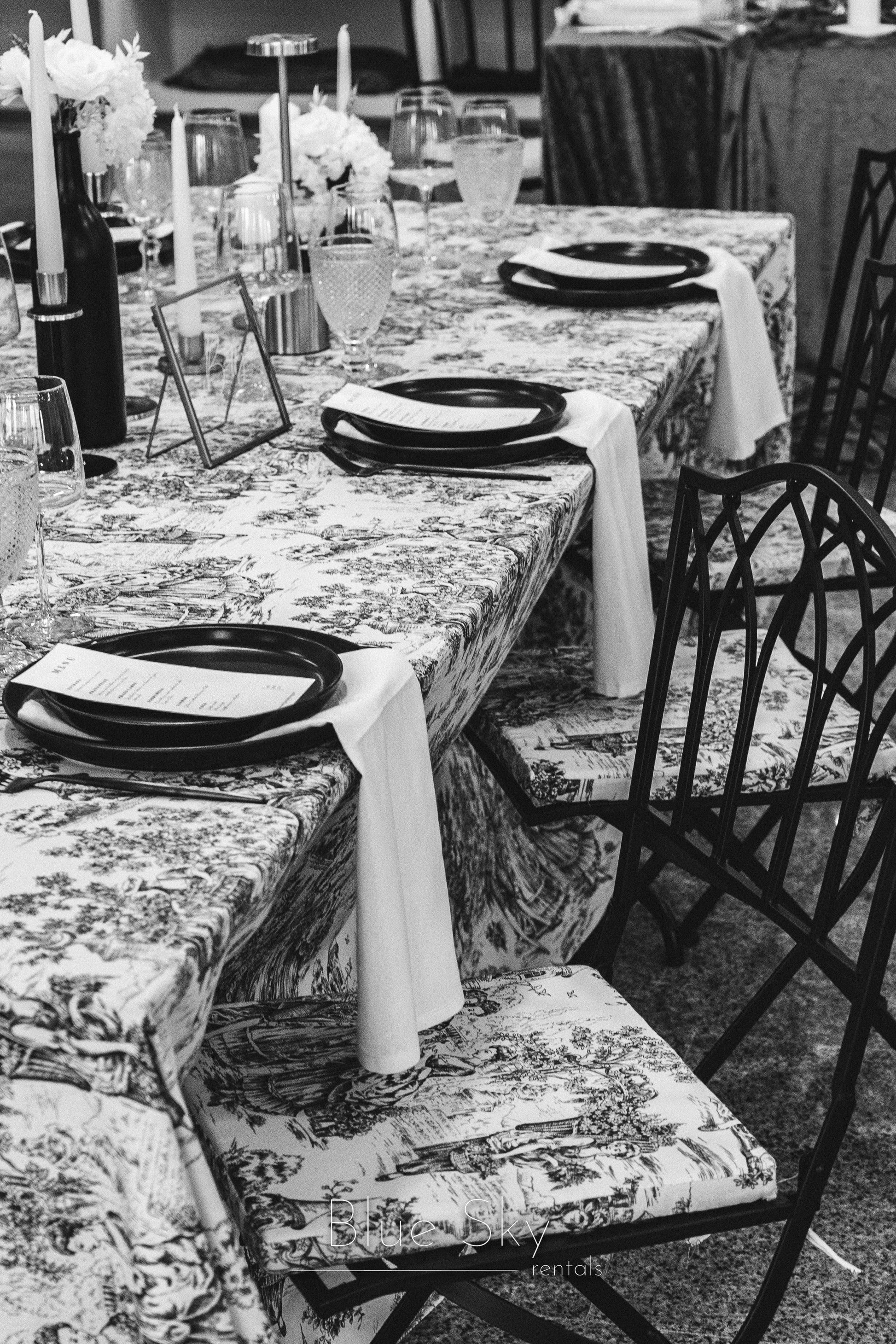 Toalha Toile de Jouy Preta