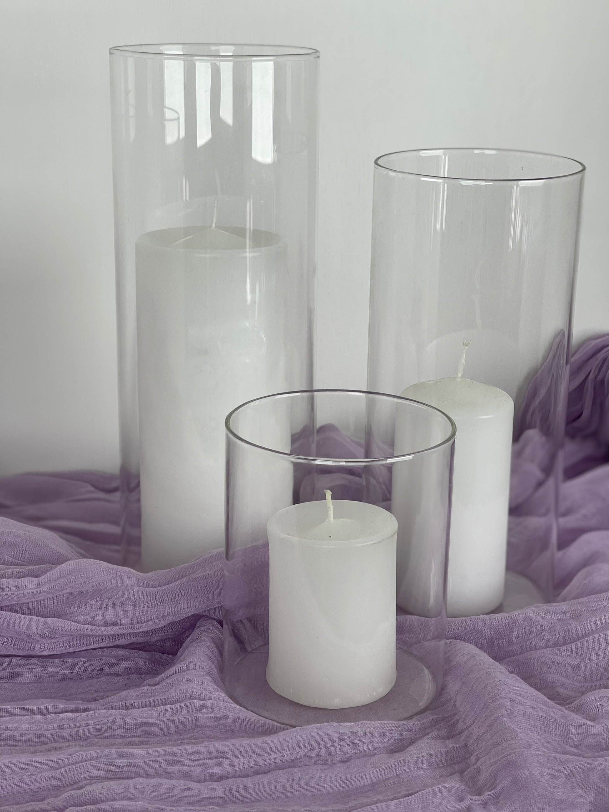 Porta Velas Tubulares de Vidro