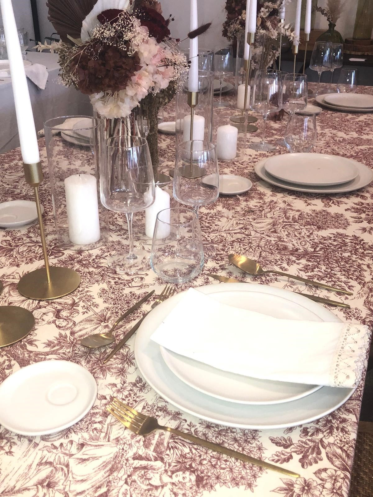 Toalha Toile Jouy Bordeaux