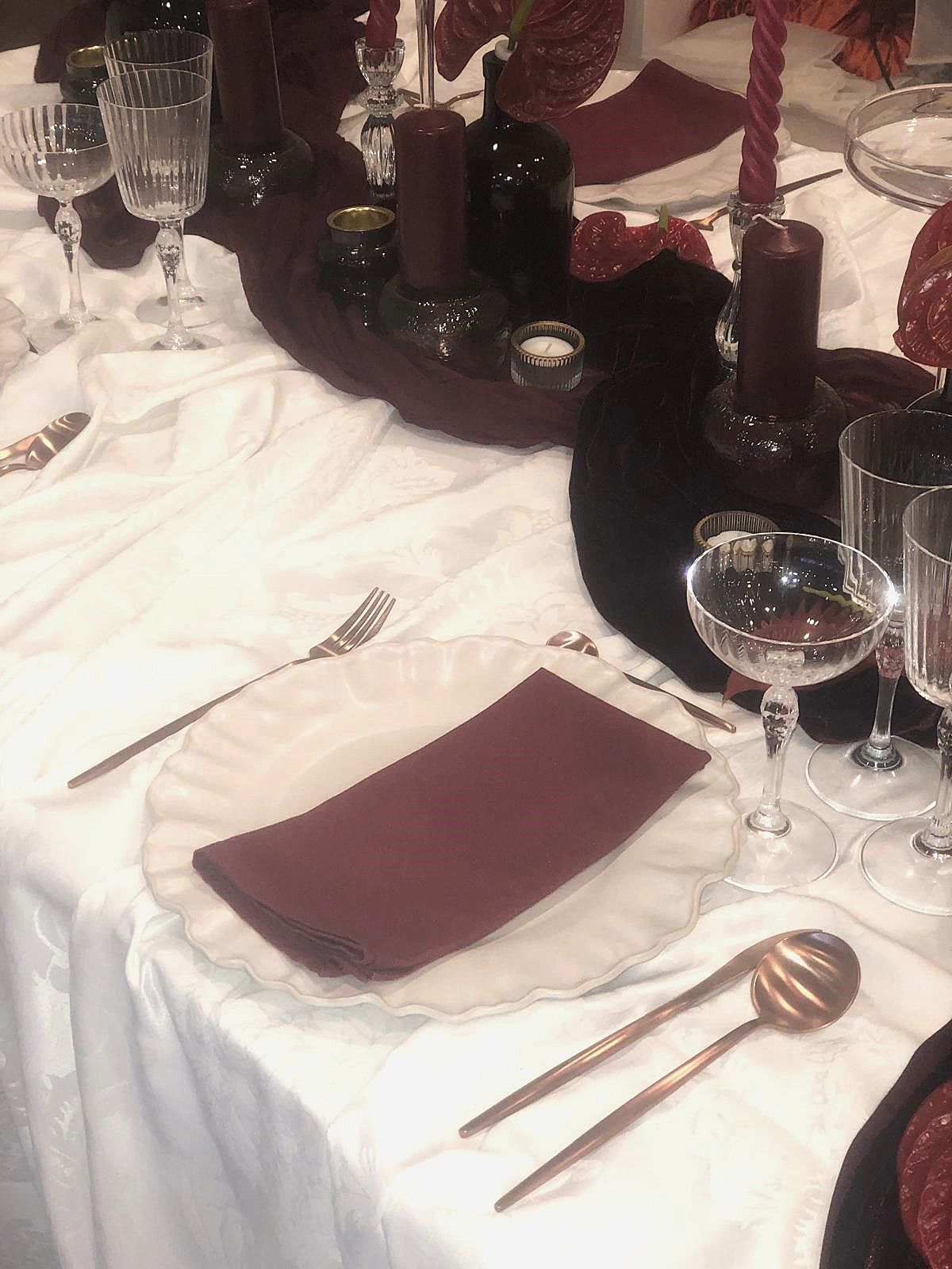 Prato Marcador Flor Bege