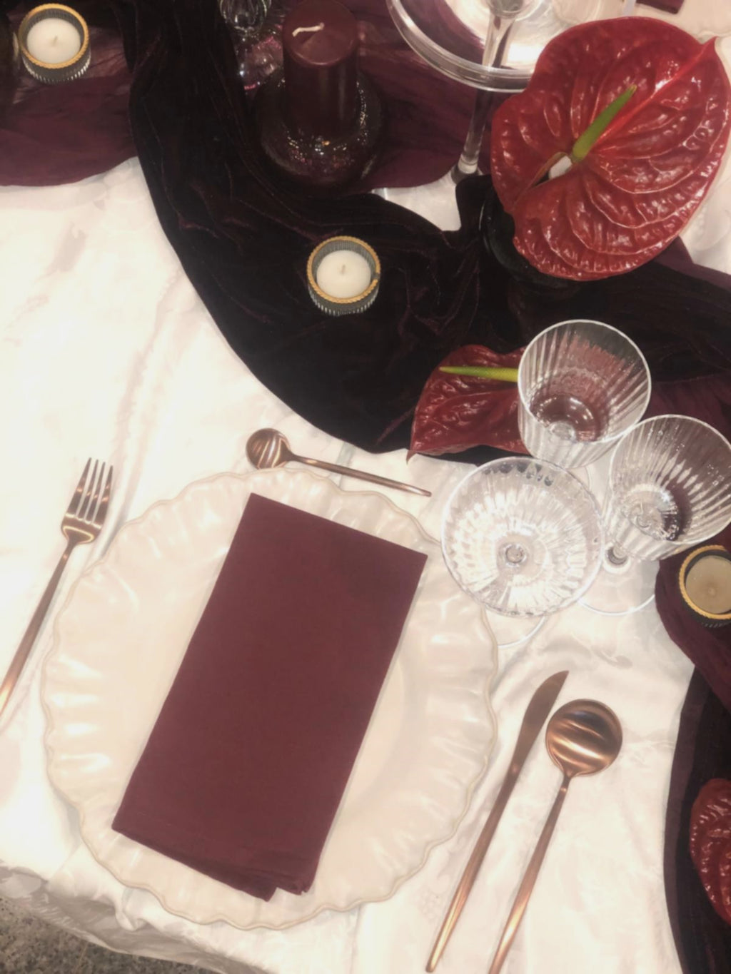 Prato Marcador Flor Bege