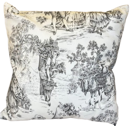 Almofada Toile de Jouy Preto