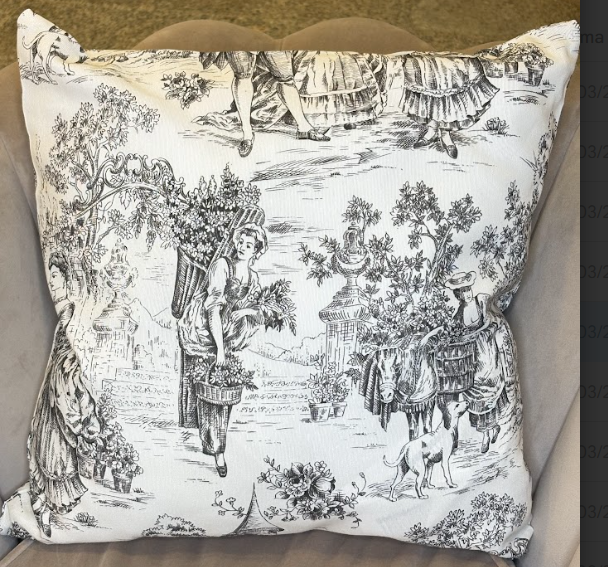 Almofada Toile de Jouy Preto