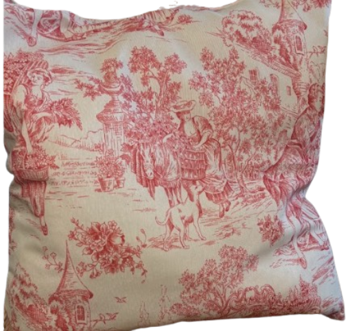 Almofada Toile de Jouy Vermelha