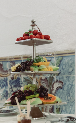 Prato de 3 andares redondo em casquinha