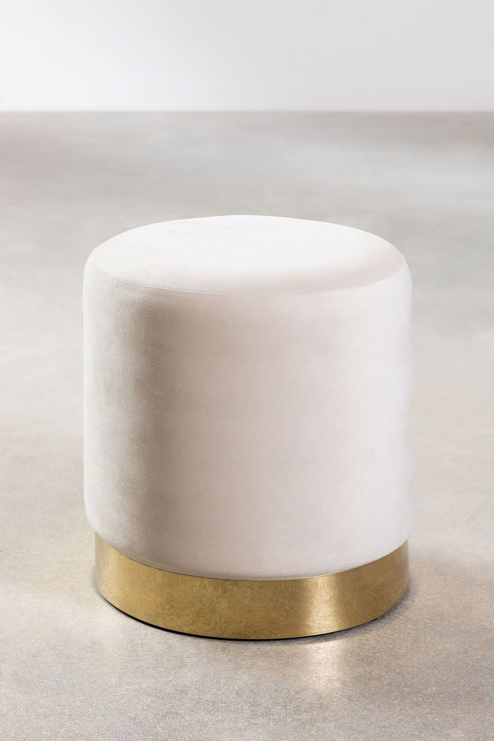 Puff Veludo Branco