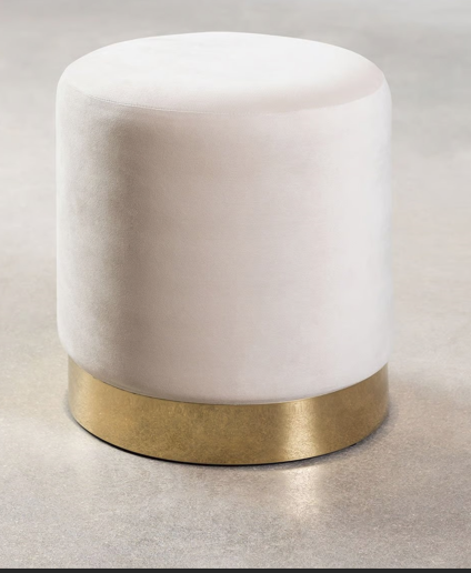 Pouf en velours rose