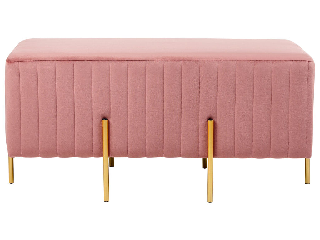 Banqueta veludo rosa